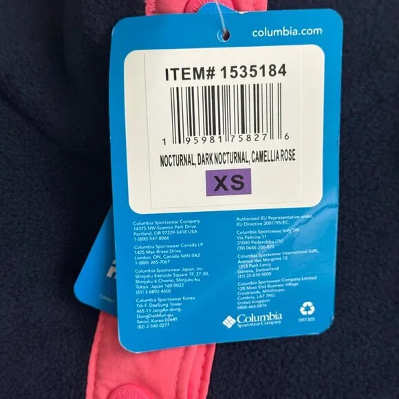 Columbia Womens XS Fleece Pullover Nocturnal & Camellia Rose Half Snap Closure - Picture 3 of 13